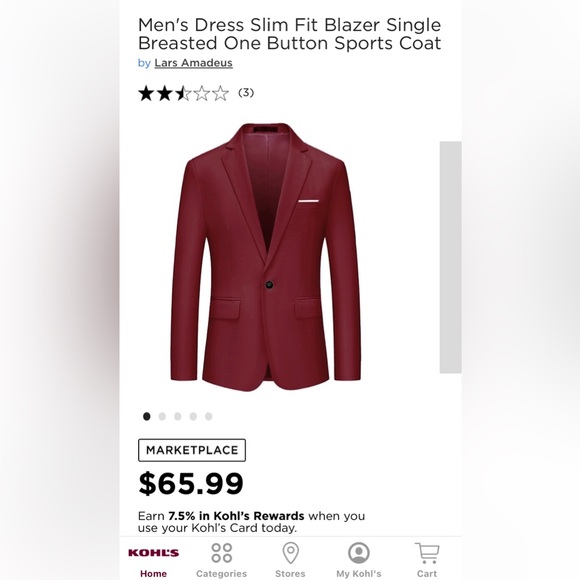 Men’s Small Burgandy Blazer Small 2023 New Resell 50% Discount - Style Fashion - Picture 2 of 3